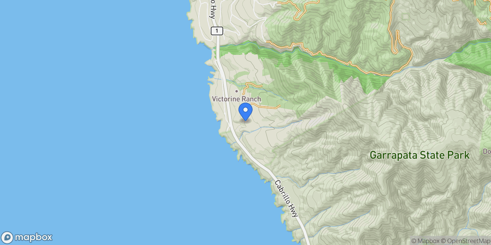 Map showing 31475 Highway 1, Carmel-by-the-Sea, California, United States.