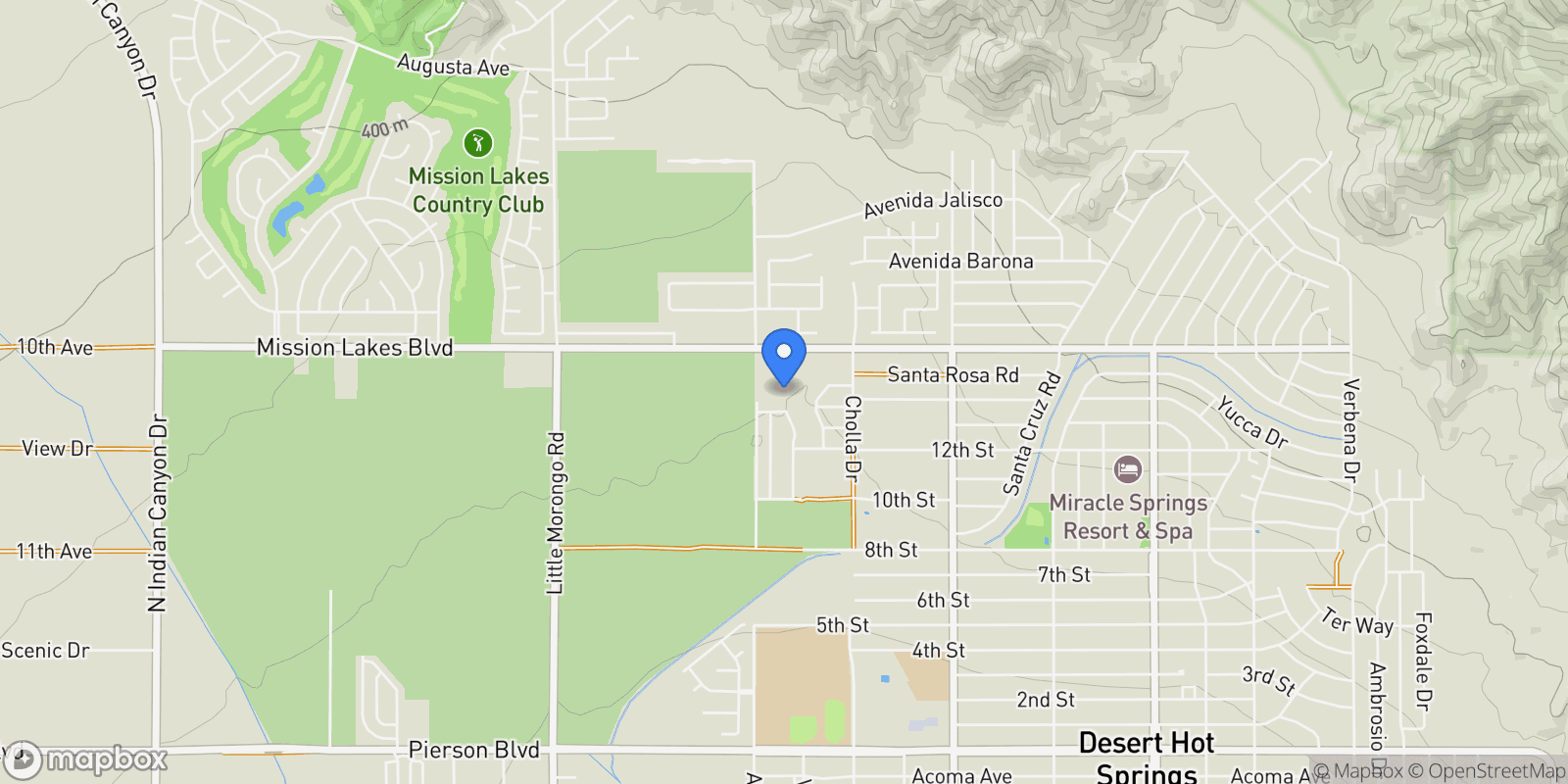 Map showing 0 Cholla, Desert Hot Springs, CA 92240, Desert Hot Springs, California, United States.