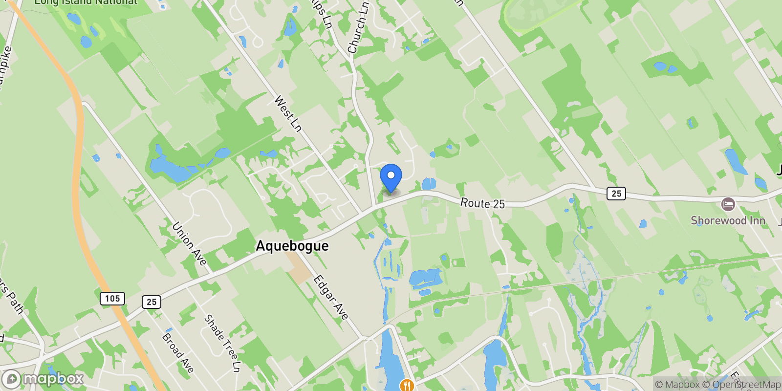 Map showing Aquebogue, New York, United States.