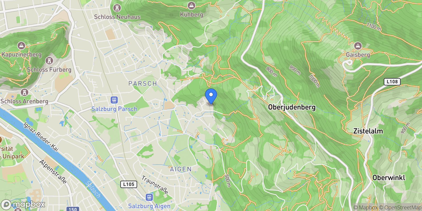 Map showing Fichtenweg, Salzburg, Salzburg, Austria.