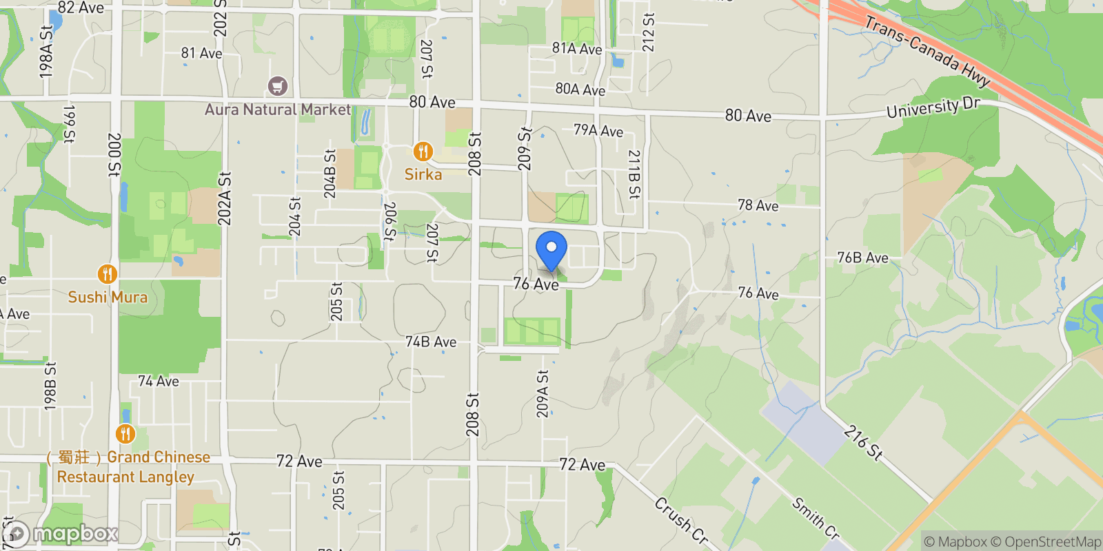 Map showing 20967 76 Avenue 30, Langley Township, British Columbia, Canada.