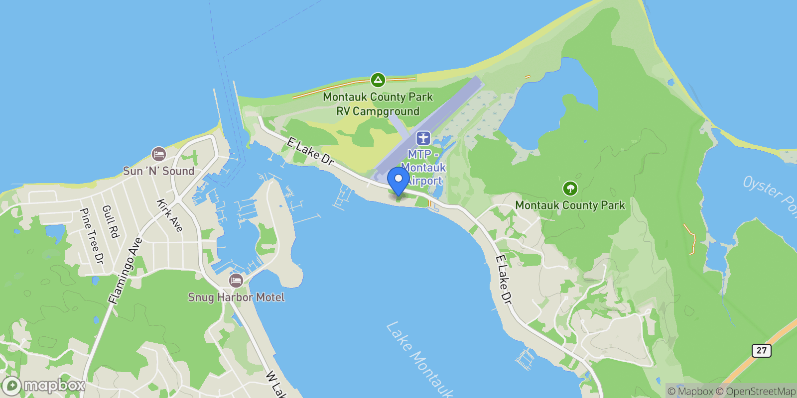 Map showing 403 East Lake Dr, Montauk, New York, United States.