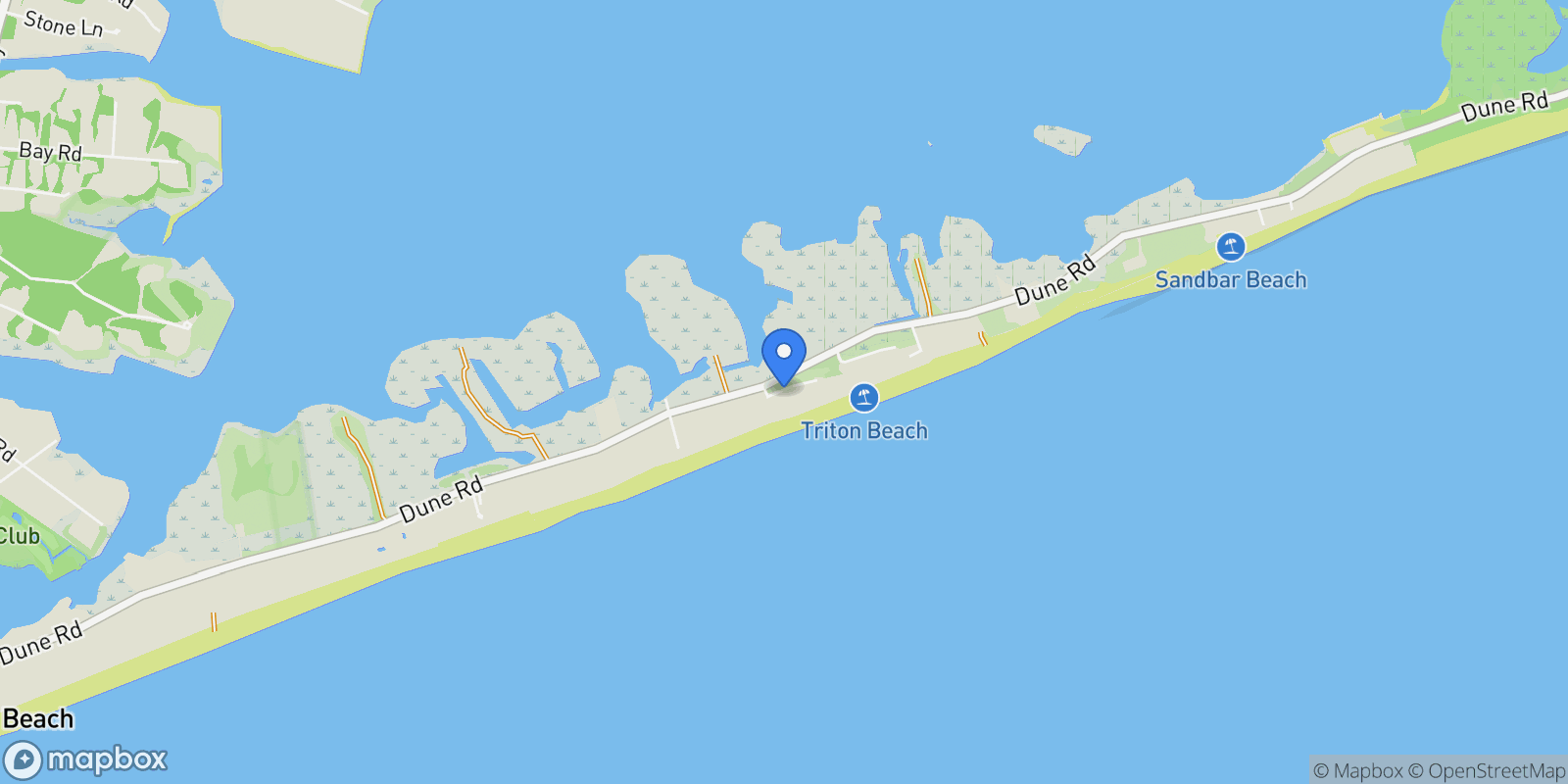Map showing 71a 73a & Dune Rd, East Quogue, New York, United States.