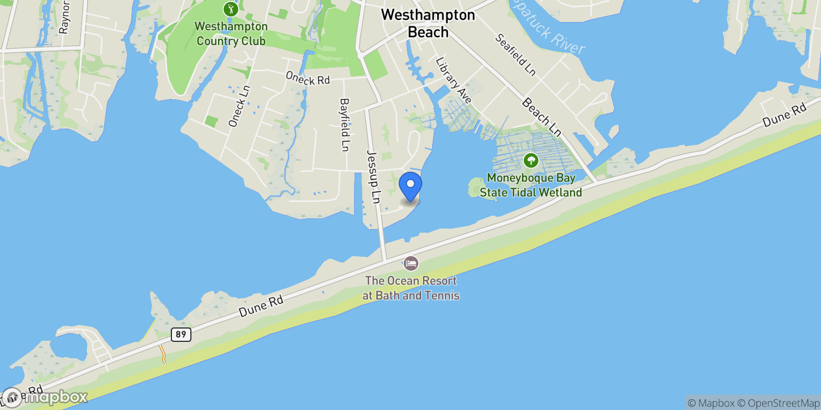 Map showing 34 Westbridge Rd, Westhampton Beach, New York, United States.