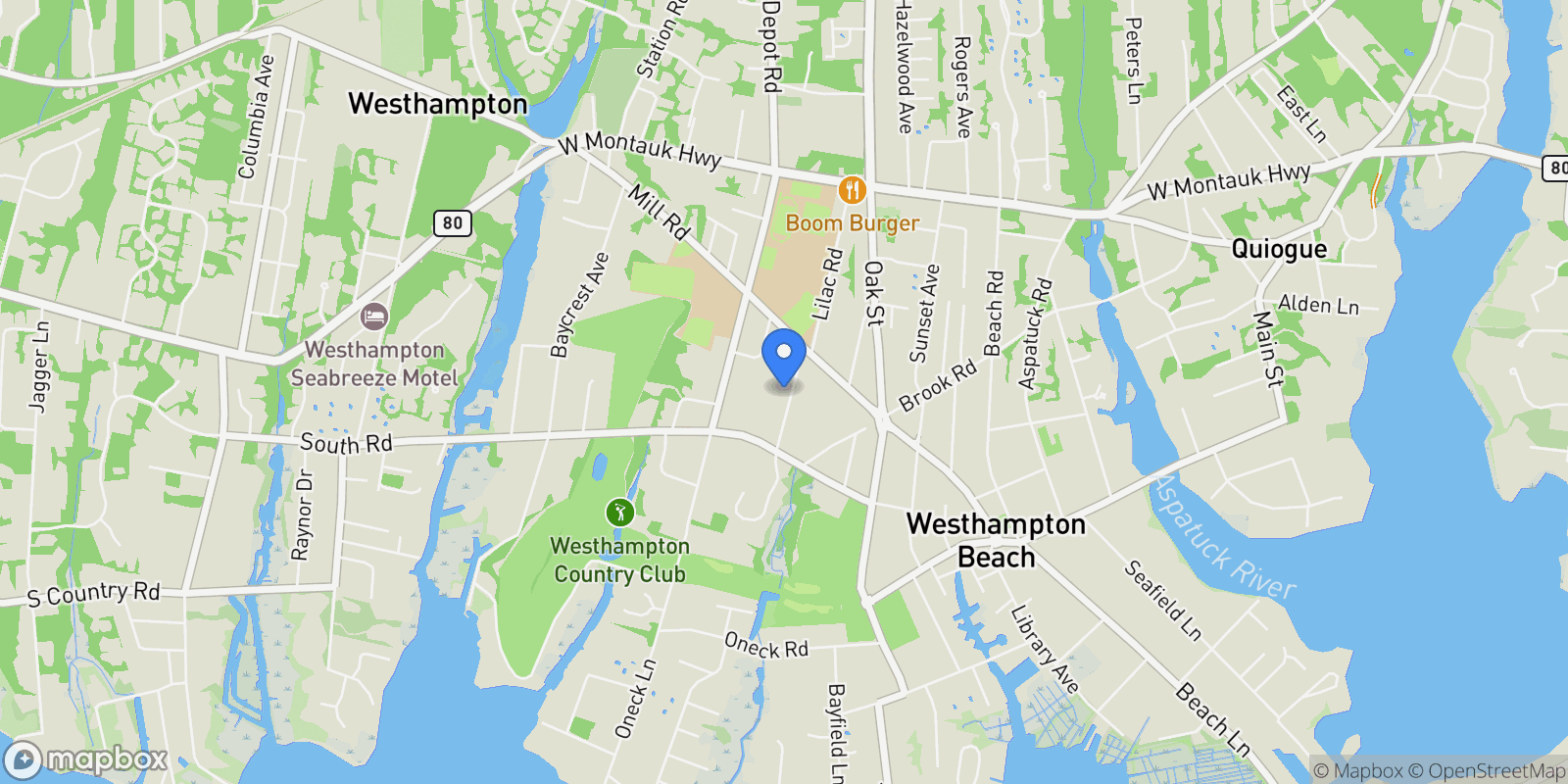 Map showing 25 Liberty St, Westhampton Beach, New York, United States.