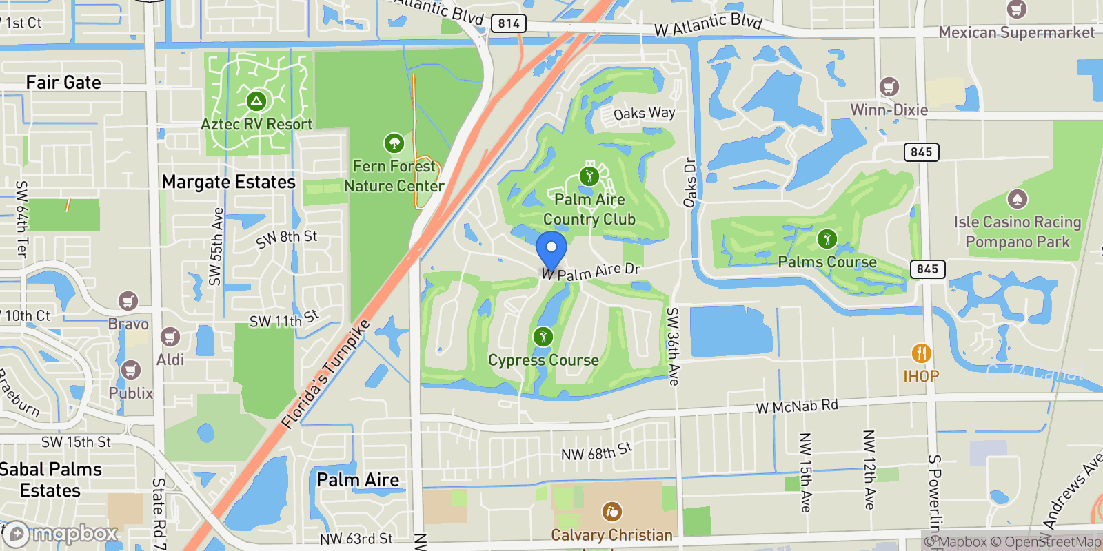 Map showing 4108 W Palm Aire Dr #83B, Pompano Beach, FL 33069, Pompano Beach, Florida, United States.