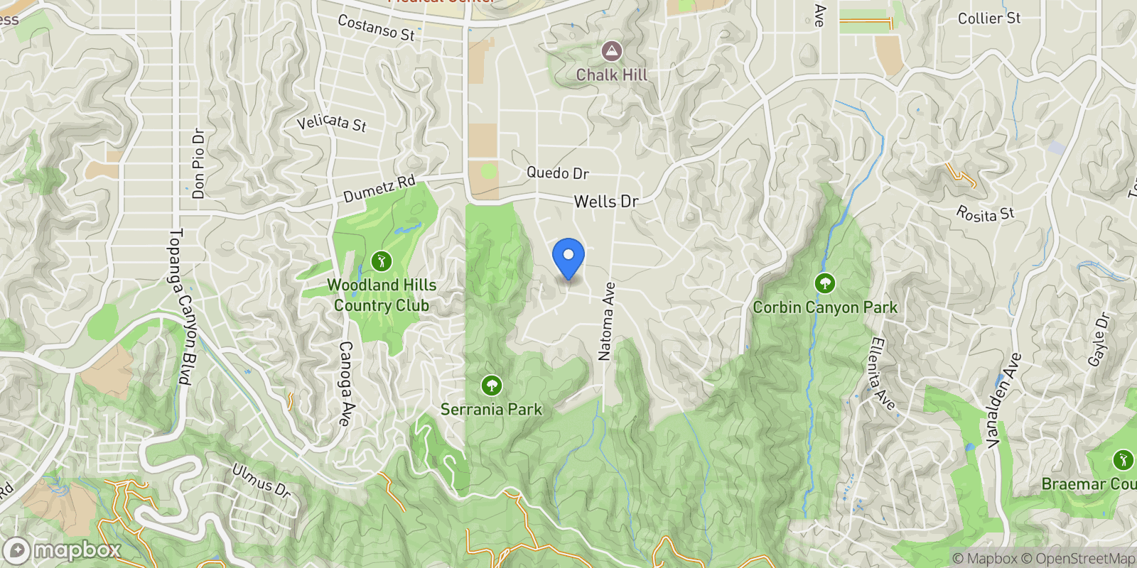 Map showing 4608 Westchester Drive, Los Angeles, California, United States.