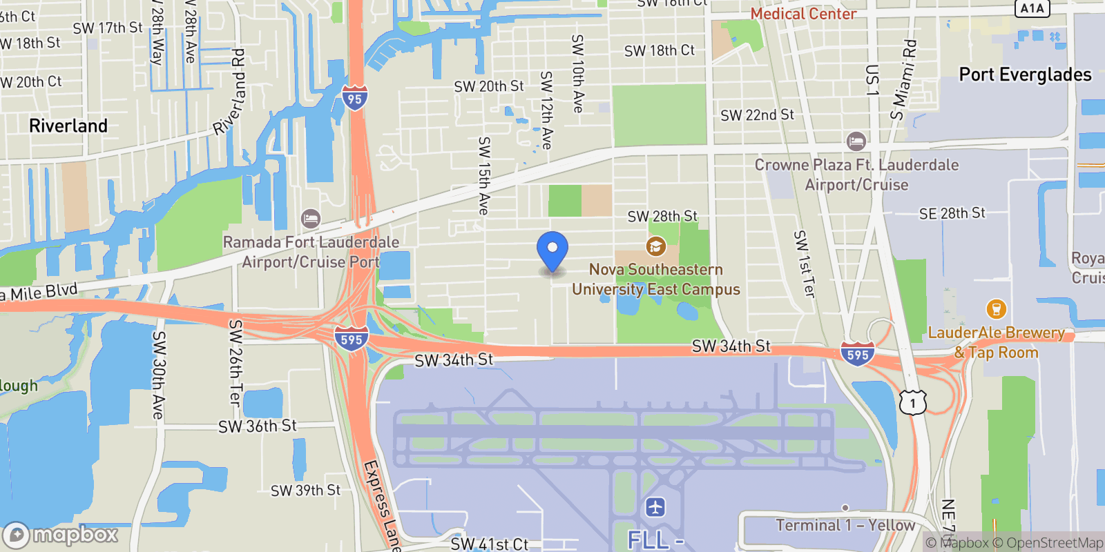 Map showing 3250 SW 12th Ave, Fort Lauderdale, FL 33315, Fort Lauderdale, Florida, United States.