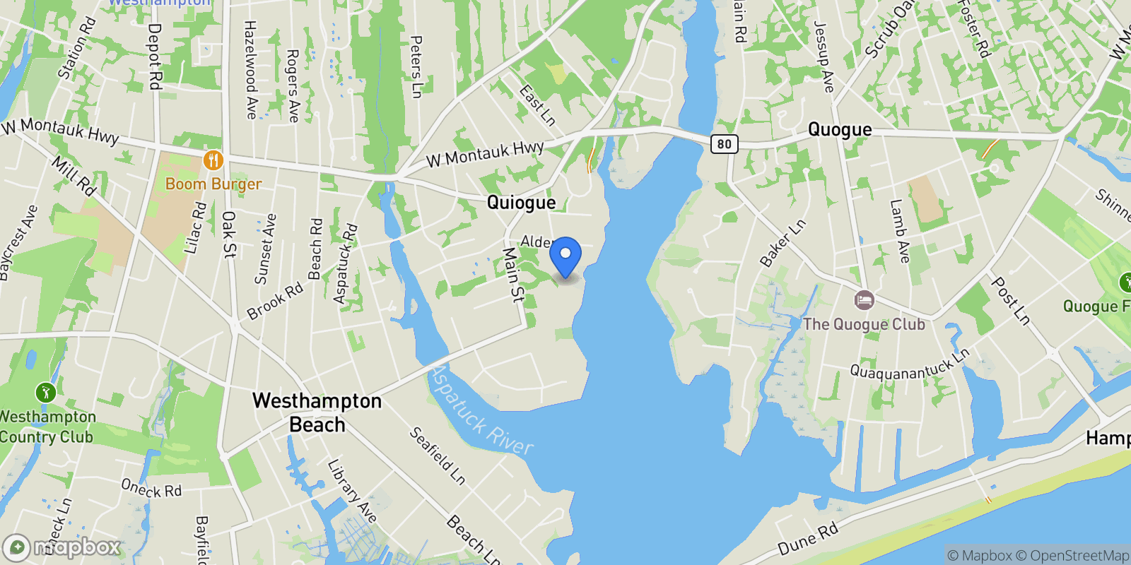 Map showing 551 Main St, Quogue, New York, United States.