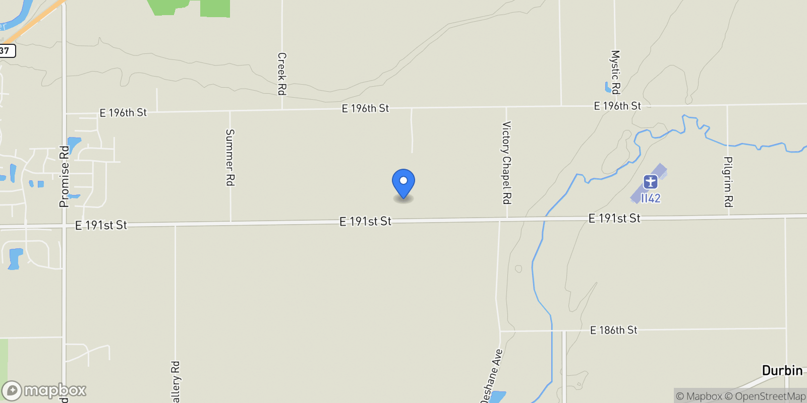 Map showing 12558 E 191st Street, Noblesville, IN 46060, Noblesville, Indiana, United States.