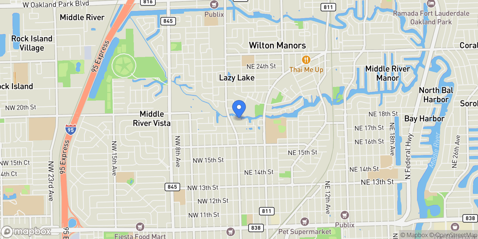 Map showing 97 NE 17th Ct #97, Fort Lauderdale, FL 33305, Wilton Manors, Florida, United States.