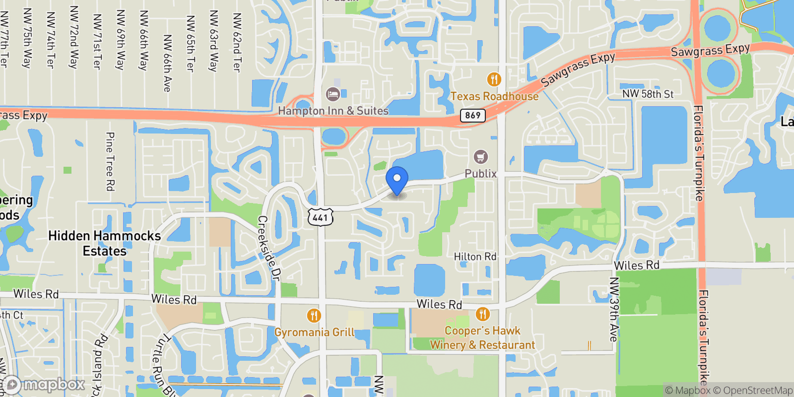 Map showing 5172 NW 53rd Ave, Coconut Creek, FL 33073, Coconut Creek, Florida, United States.