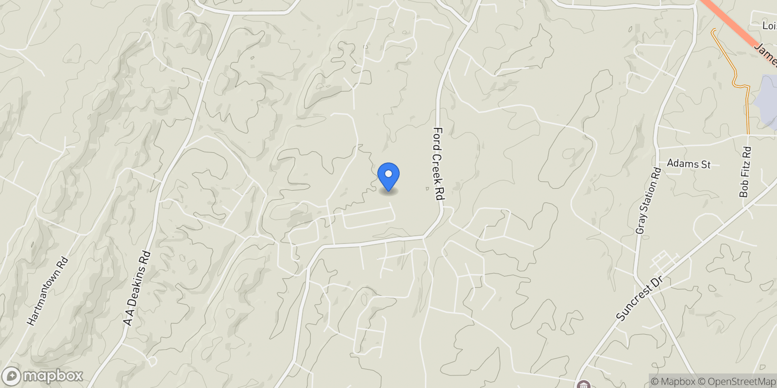 Map showing 1424 Cabot Cove, Jonesborough, TN 37659, Jonesborough, Tennessee, United States.