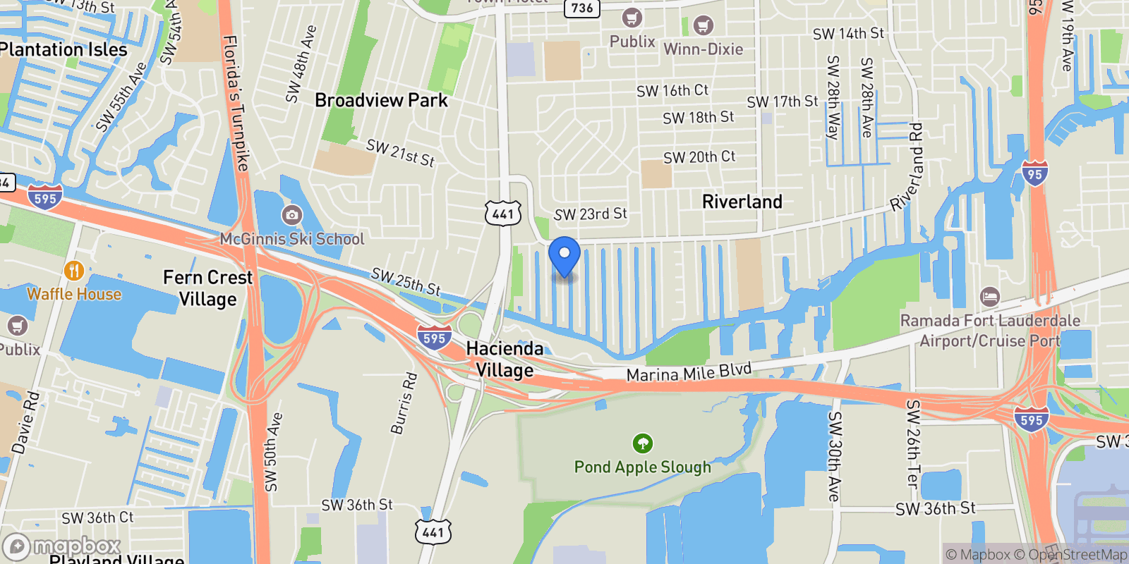 Map showing 2524 Sugarloaf Ln, Fort Lauderdale, FL 33312, Fort Lauderdale, Florida, United States.