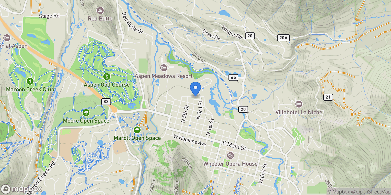 Map showing 433 Gillespie Street , Aspen, CO 81611, Aspen, Colorado, United States.