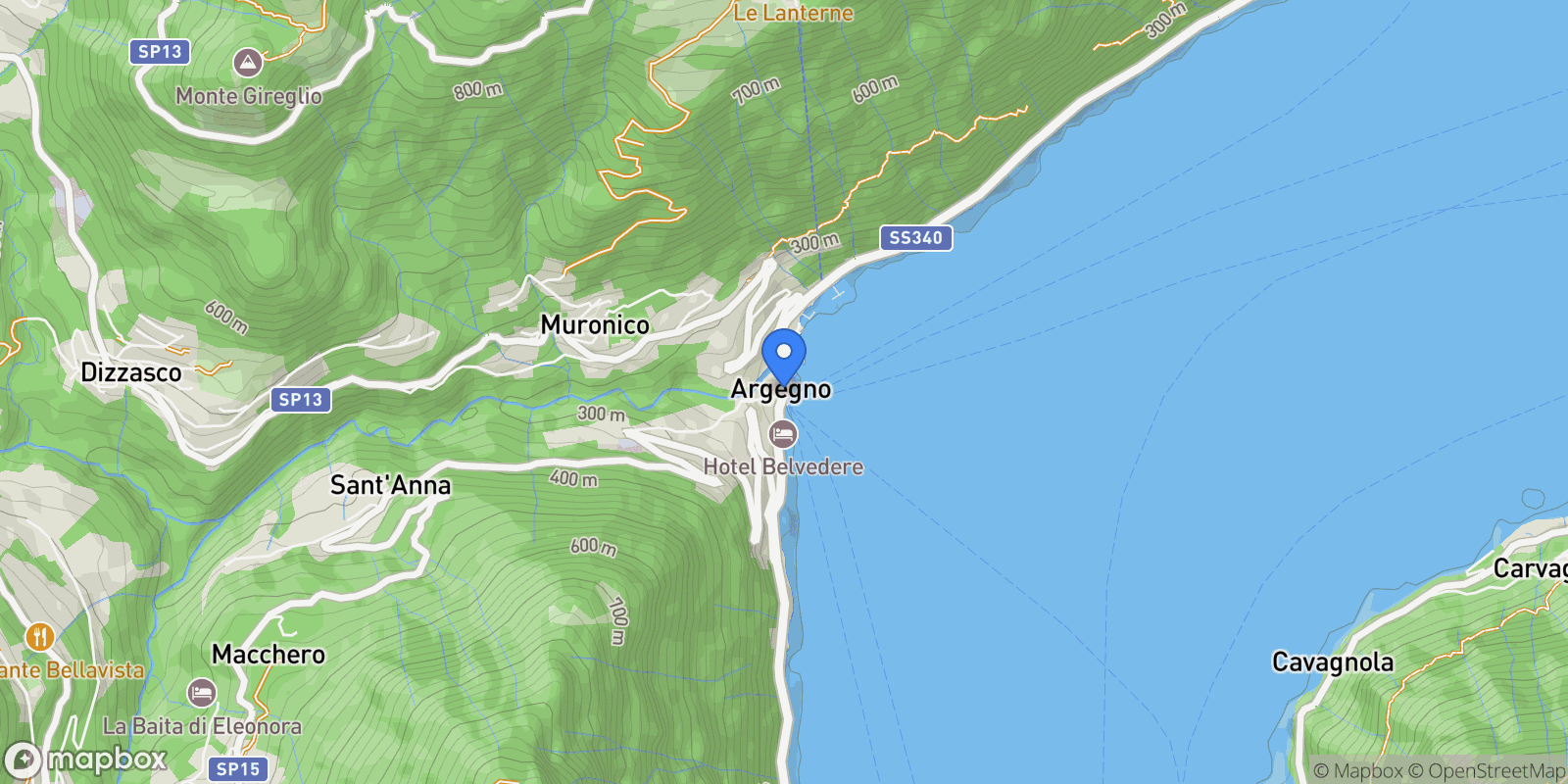 Map showing 22010 Argegno, Province of Como, Italy, Argegno, Lombardy, Italy.