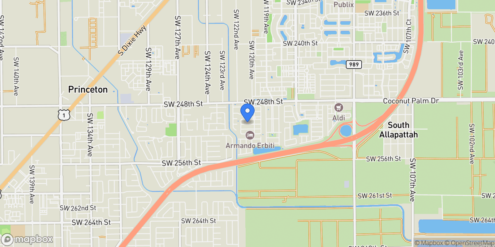Map showing 12145 SW 250th Ter, Homestead, FL 33032, Homestead, Florida, United States.
