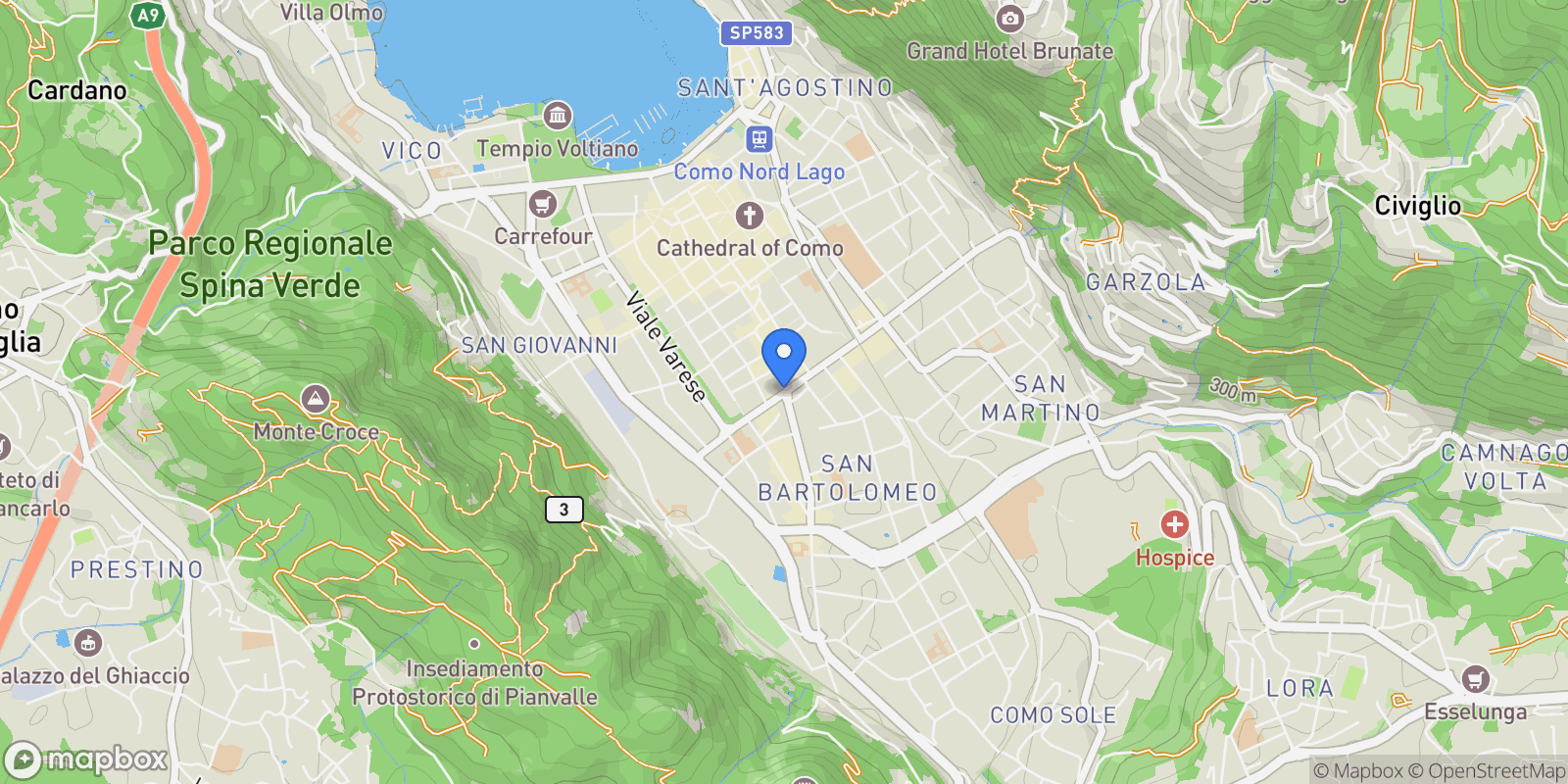 Map showing 22100 Como, Province of Como, Italy, Como, Lombardy, Italy.