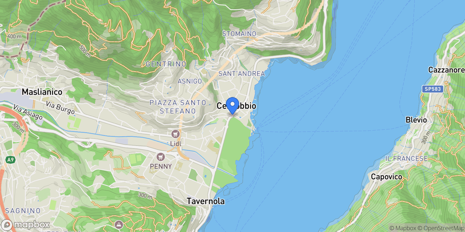 Map showing 22012 Cernobbio, Province of Como, Italy, Cernobbio, Lombardy, Italy.