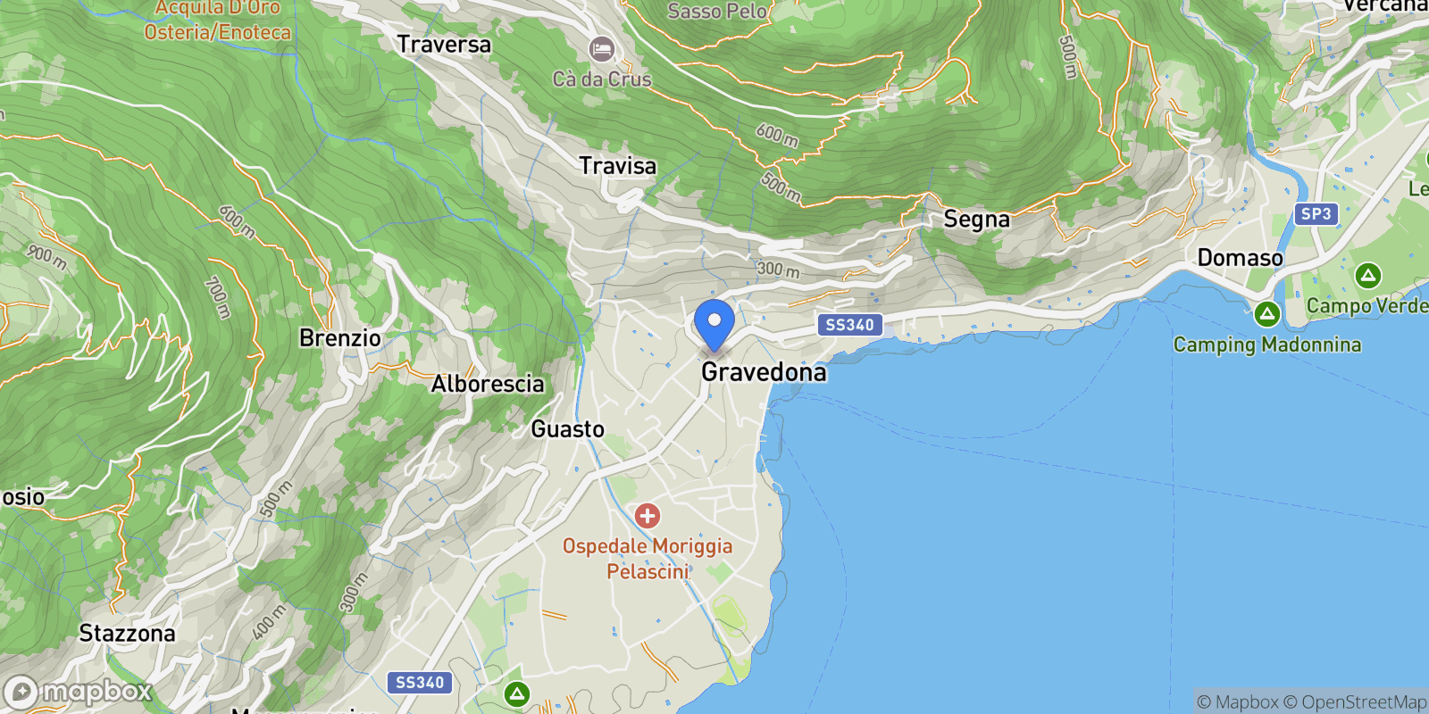 Map showing 22015 Gravedona ed Uniti, Province of Como, Italy, Gravedona ed Uniti, Lombardy, Italy.