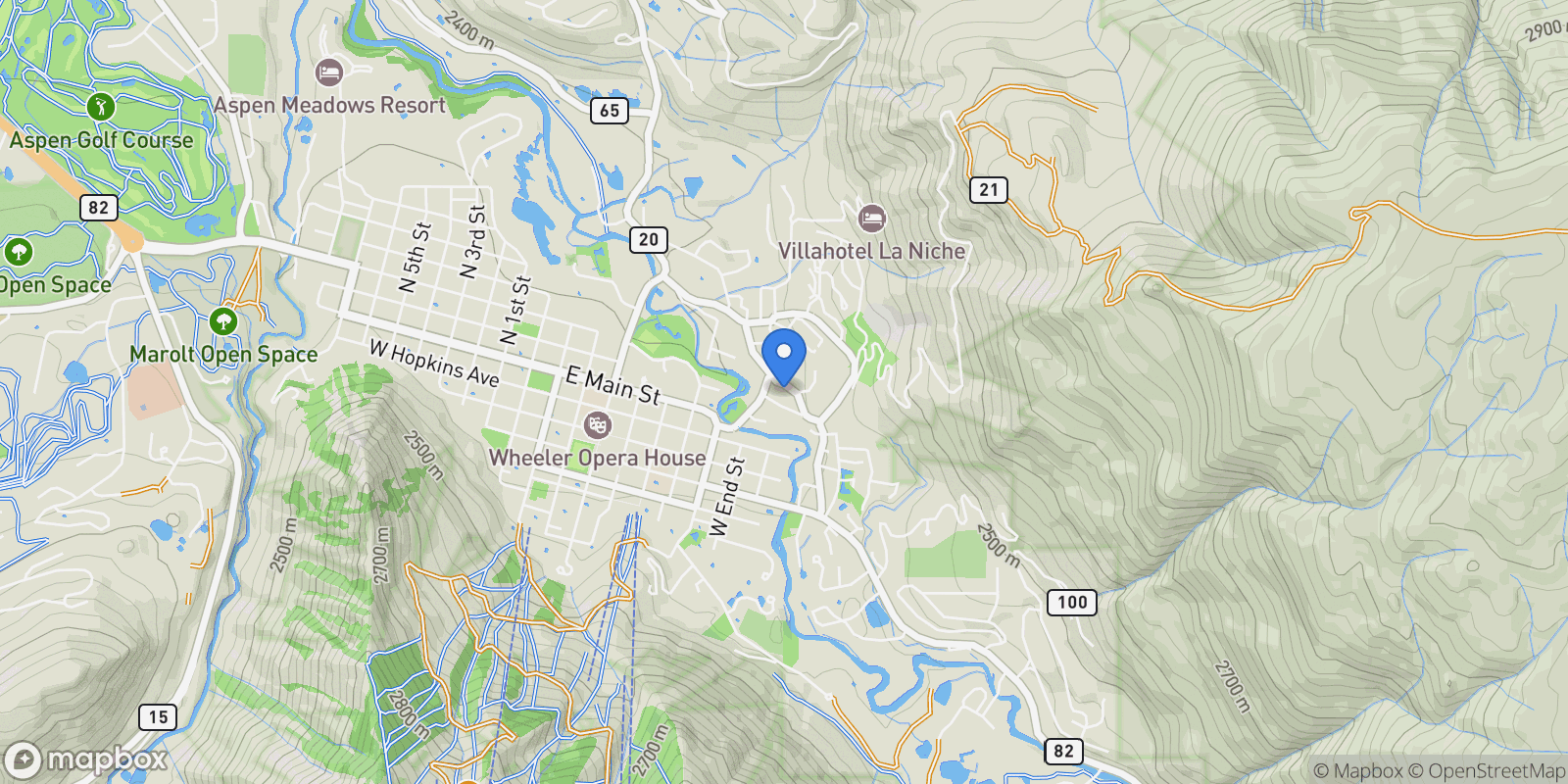 Map showing 931 Gibson Avenue, Aspen, CO 81611, Aspen, Colorado, United States.