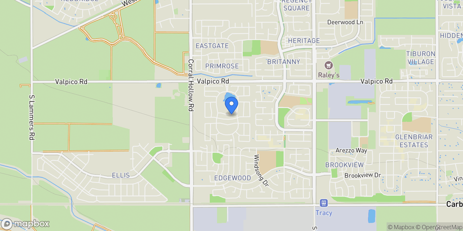 Map showing 1654 White Rock Drive, Tracy, California, United States.