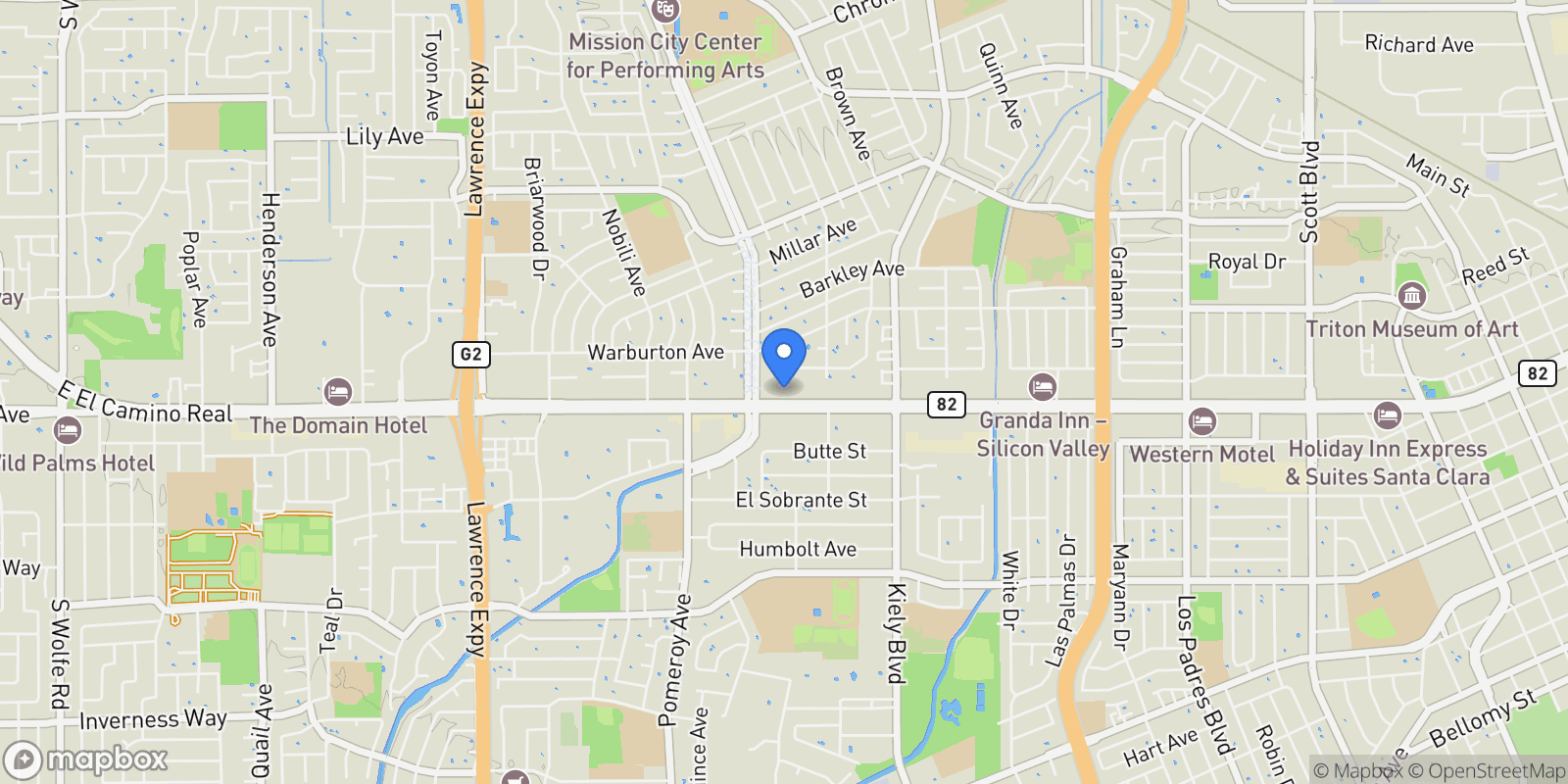 Map showing 3089 El Camino Real, Santa Clara, California, United States.
