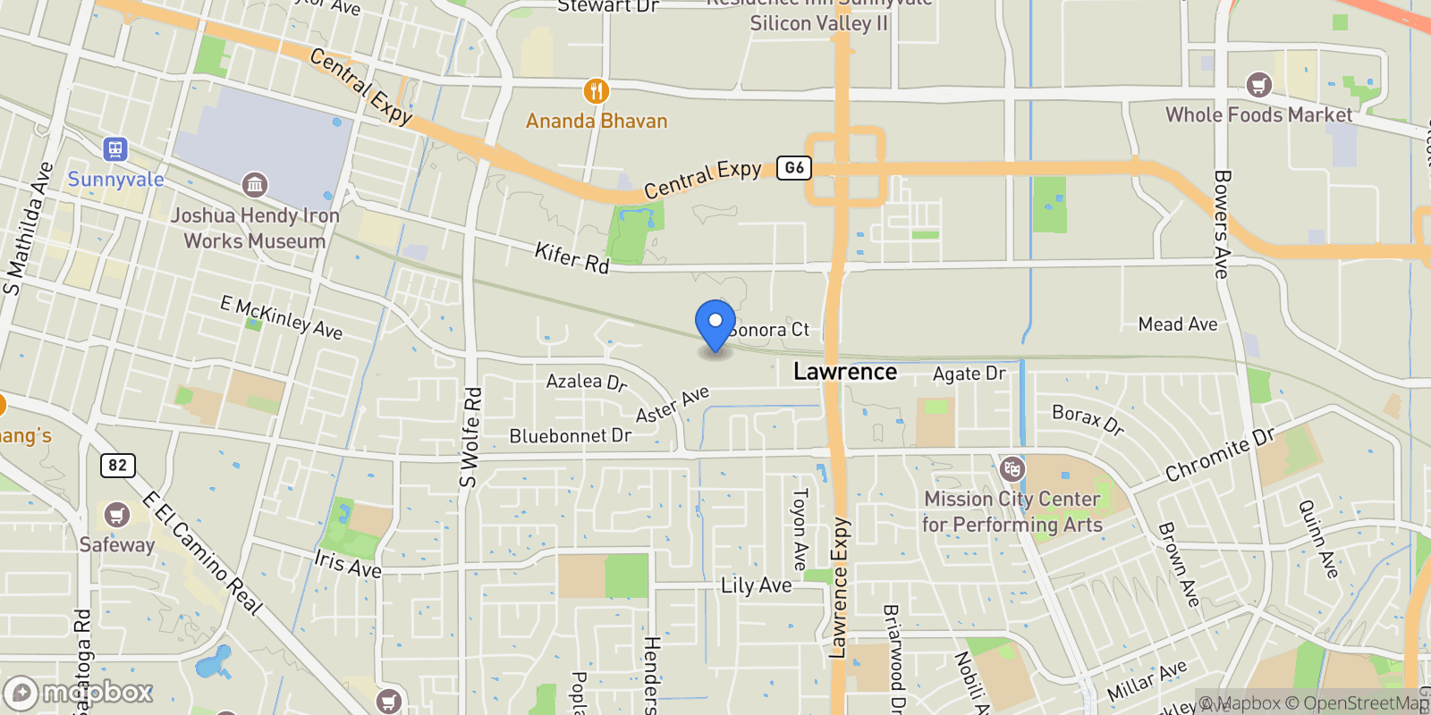 Map showing 202 Stone Pine Terrace, Sunnyvale, California, United States.