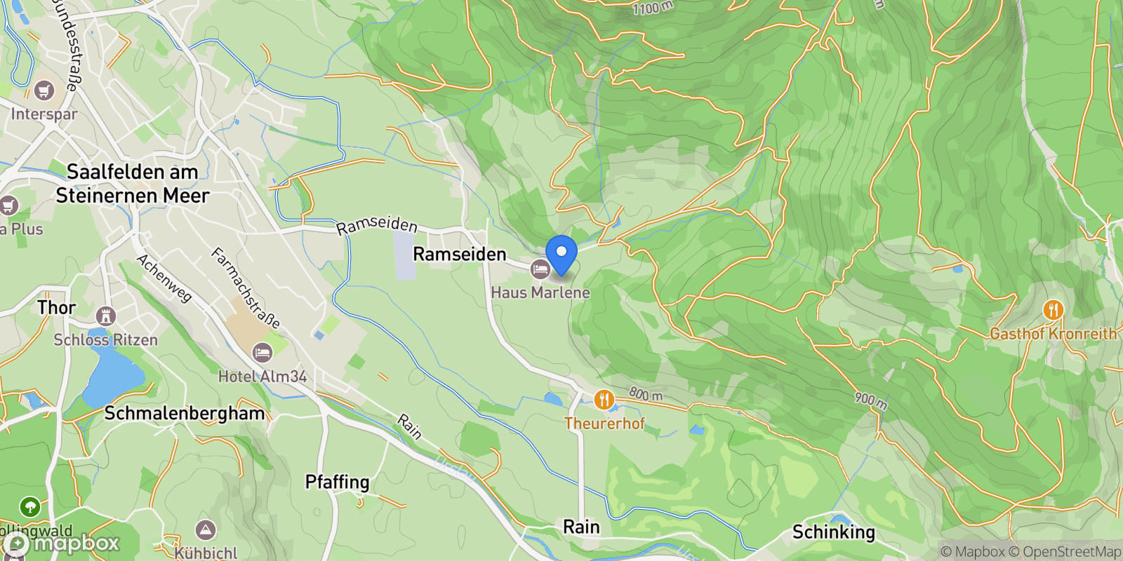 Map showing Ramseiden, Saalfelden, Salzburg, Austria.