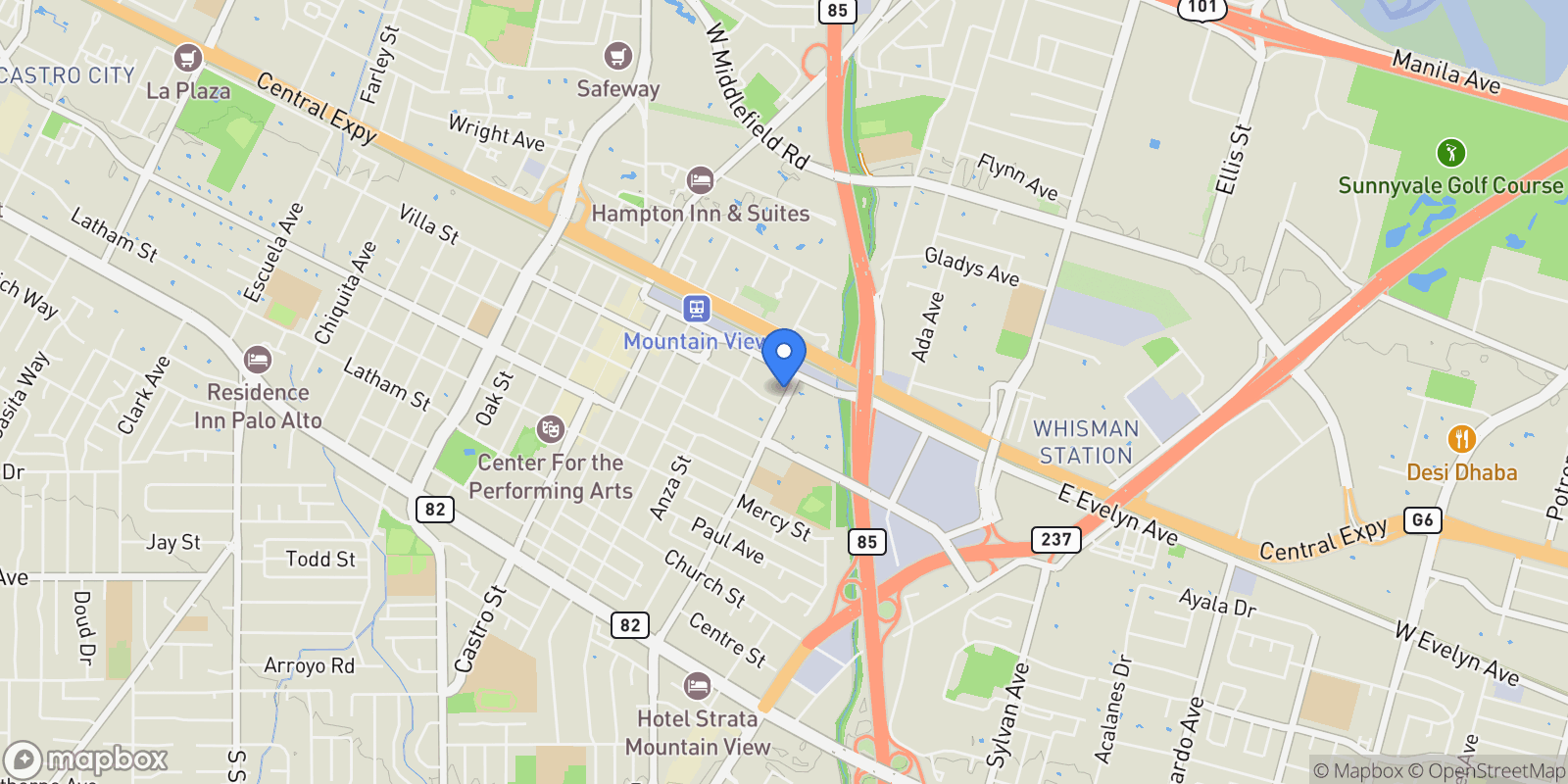 Map showing 201 Stone Pine Terrace, Mountain View, California, United States.