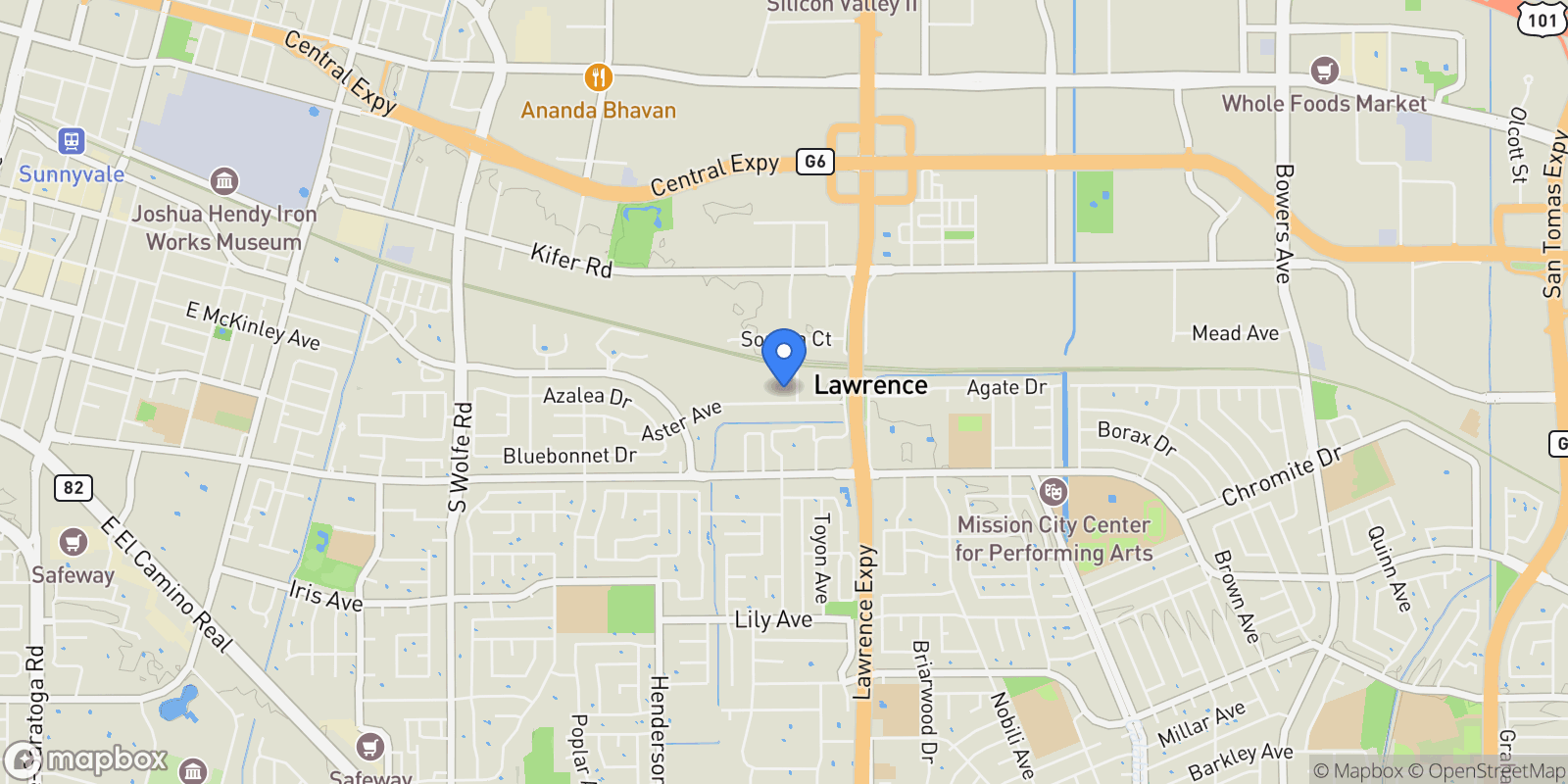 Map showing 308 Torrey Pine Terrace, Sunnyvale, California, United States.