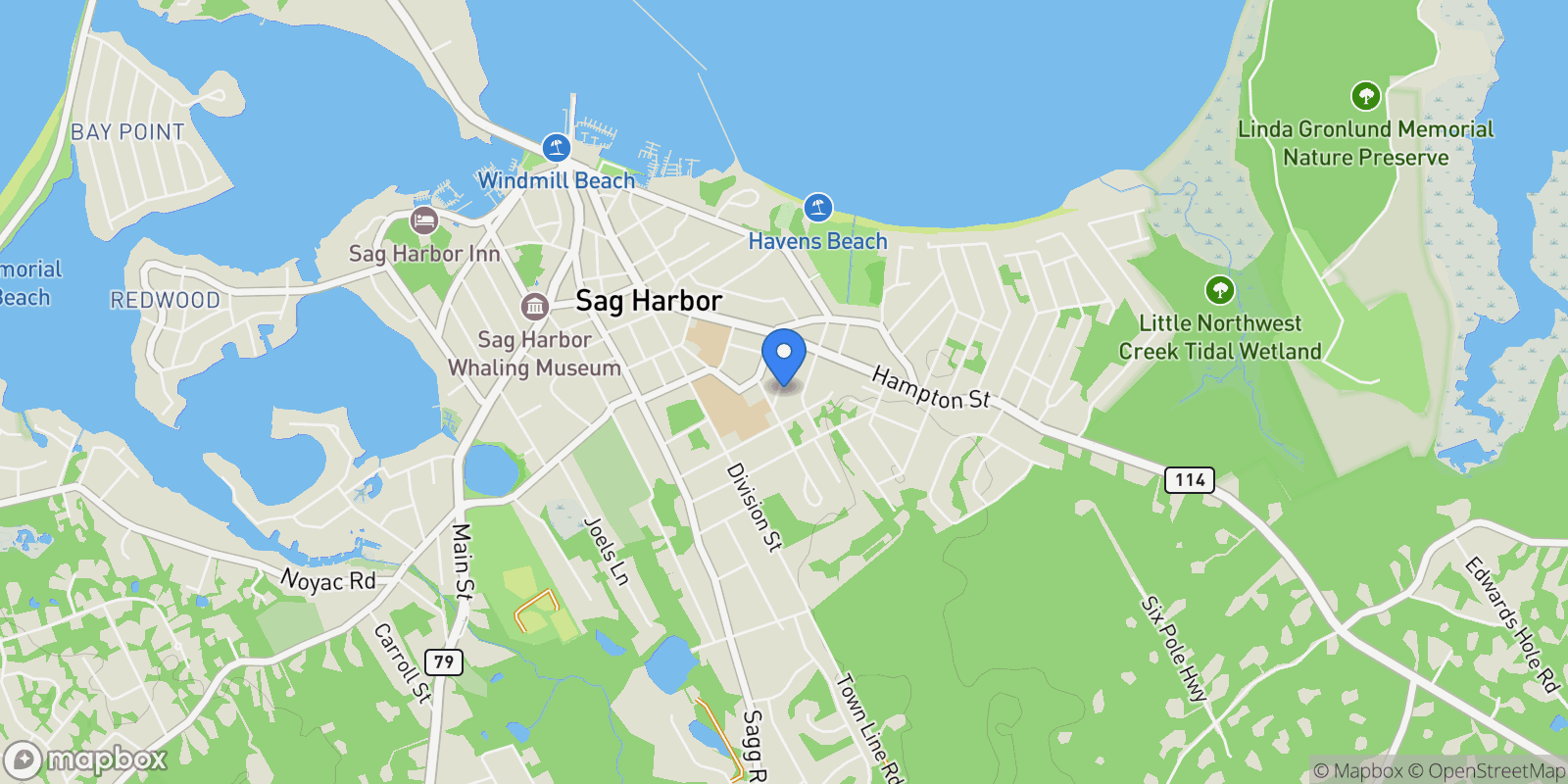 Map showing 39 Hamilton Street, Sag Harbor, NY 11963, Sag Harbor, New York, United States.