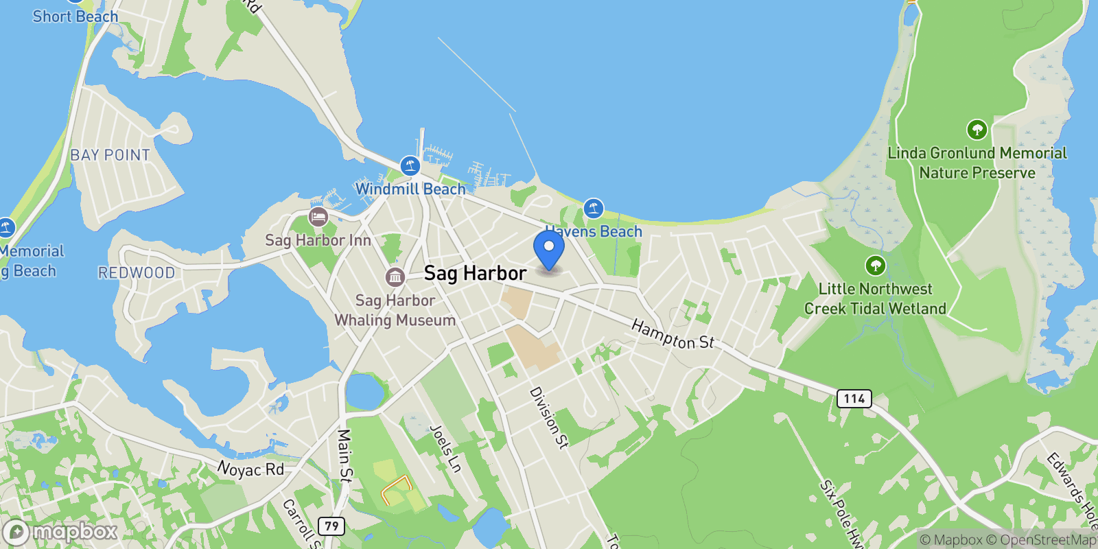 Map showing 62 Franklin Avenue, Sag Harbor, NY 11963, Sag Harbor, New York, United States.