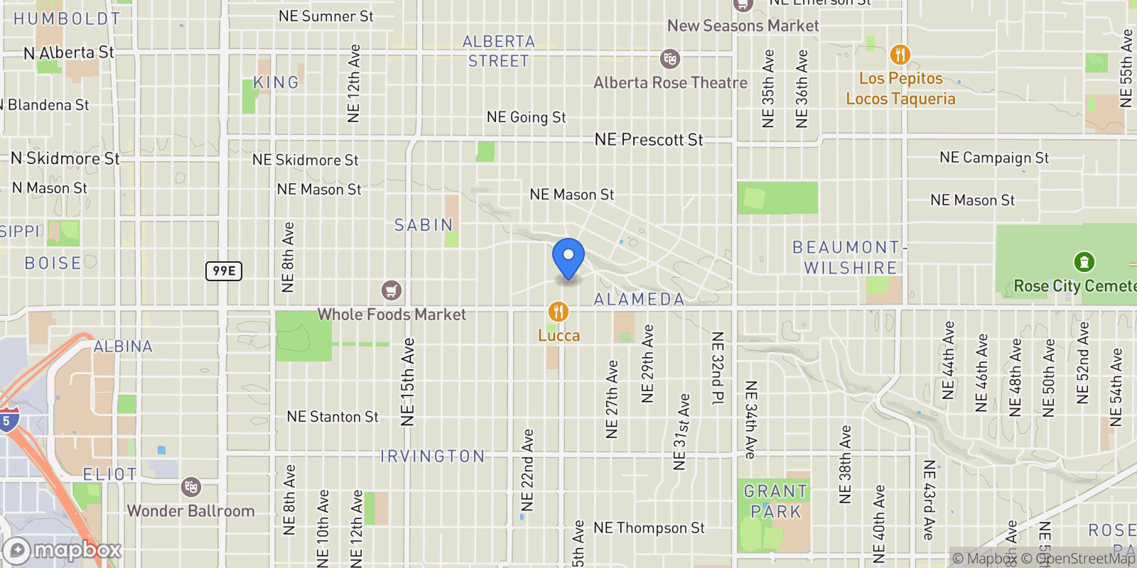 Map showing 2416 NE REGENTS DR , Portland, OR 97212, Portland, Oregon, United States.