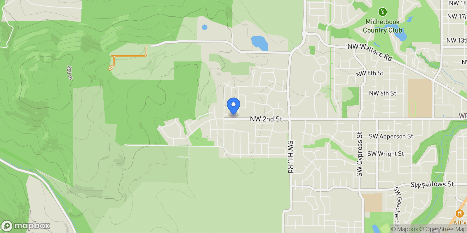 Map showing 2650 NW MT ASHLAND DR , McMinnville, OR 97128, McMinnville, Oregon, United States.