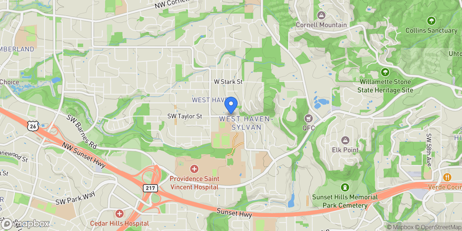 Map showing 8746 SW TOMA CT , Portland, OR 97225, Cedar Hills, Oregon, United States.
