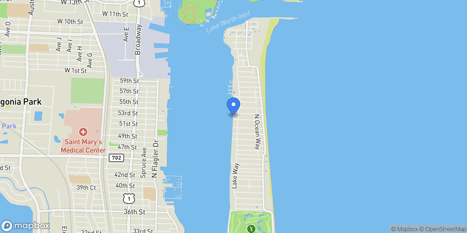 Map showing 1260 N Lake Way , Palm Beach, FL 33480, Palm Beach, Florida, United States.