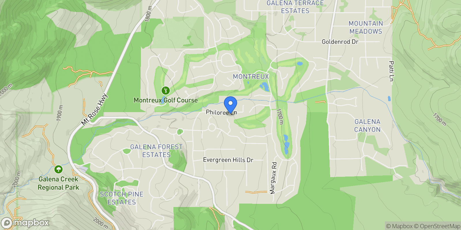 Map showing 48 Rose Creek Lane, Reno, NV 89511, Reno, Nevada, United States.
