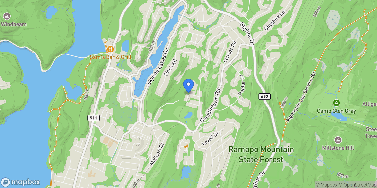 Map showing 50 Roger Ct, Ringwood Boro, NJ 07456, Ringwood, New Jersey, United States.