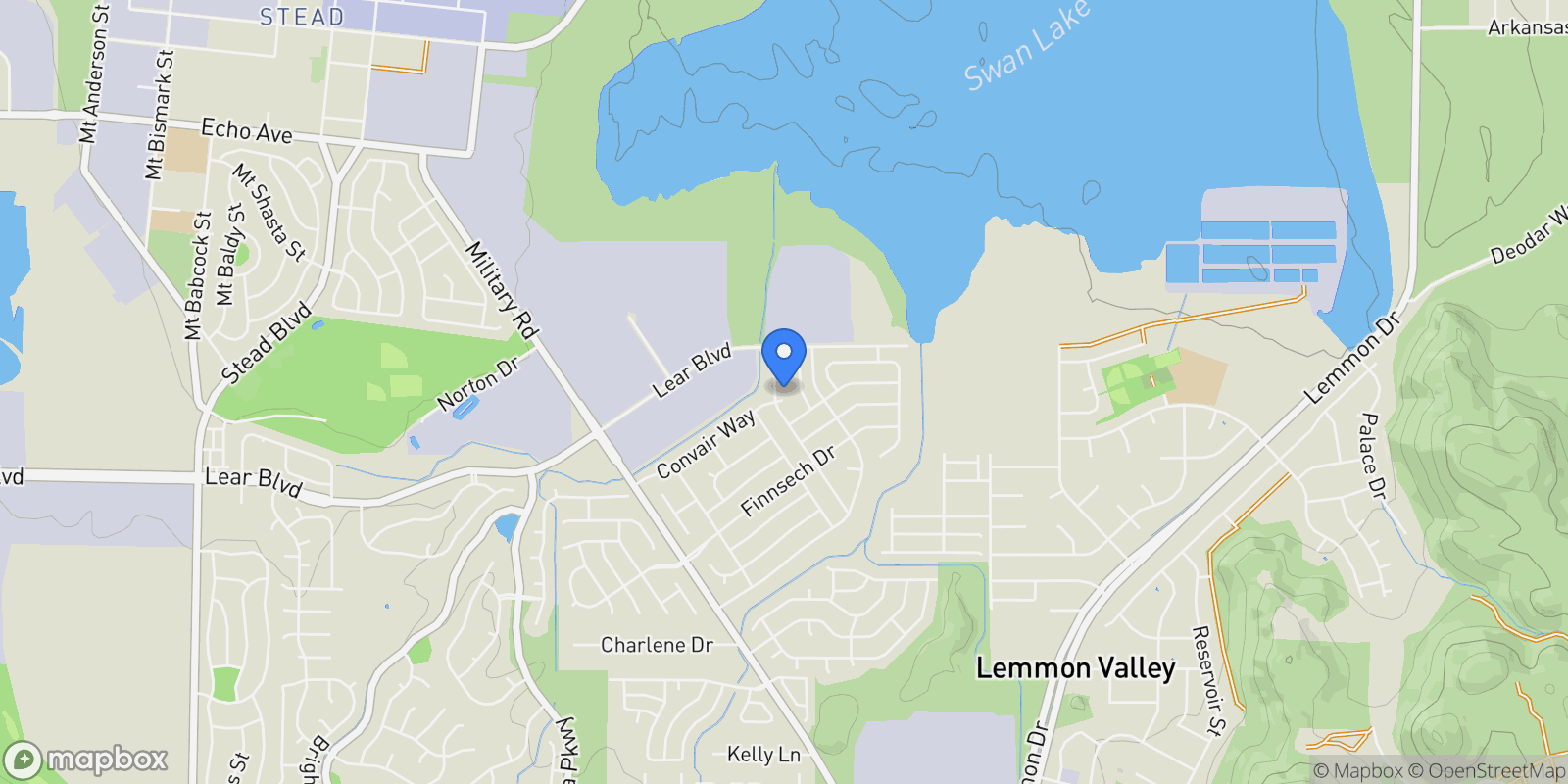 Map showing 909 Convair Court, Reno, NV 89506, Lemmon Valley-Golden Valley, Nevada, United States.