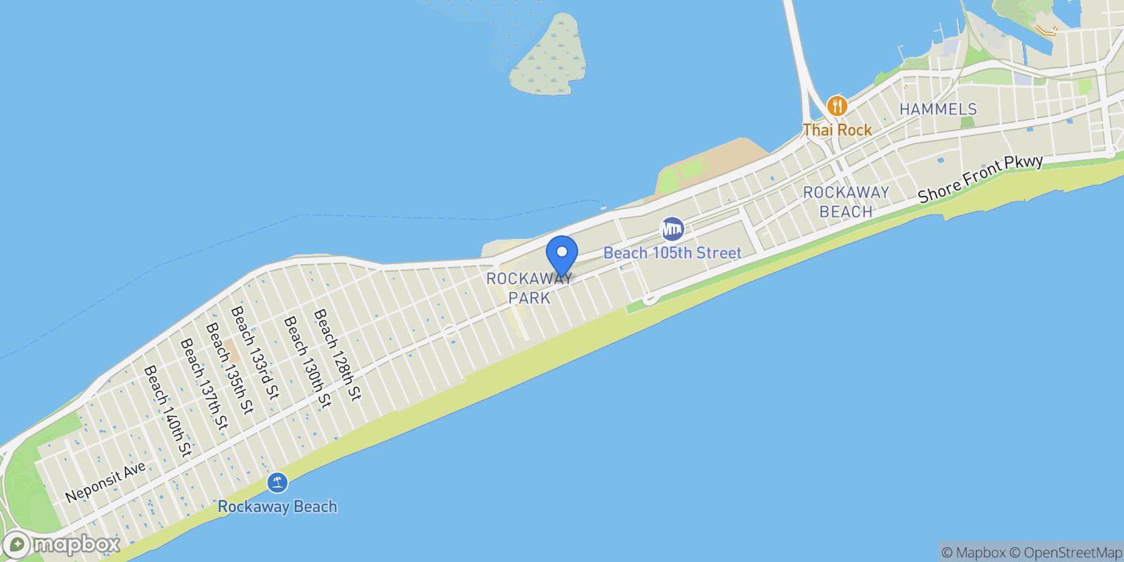 Map showing 112-30 Rockaway Beach Blvd, Rockaway Park, NY 11694, New York, New York, United States.