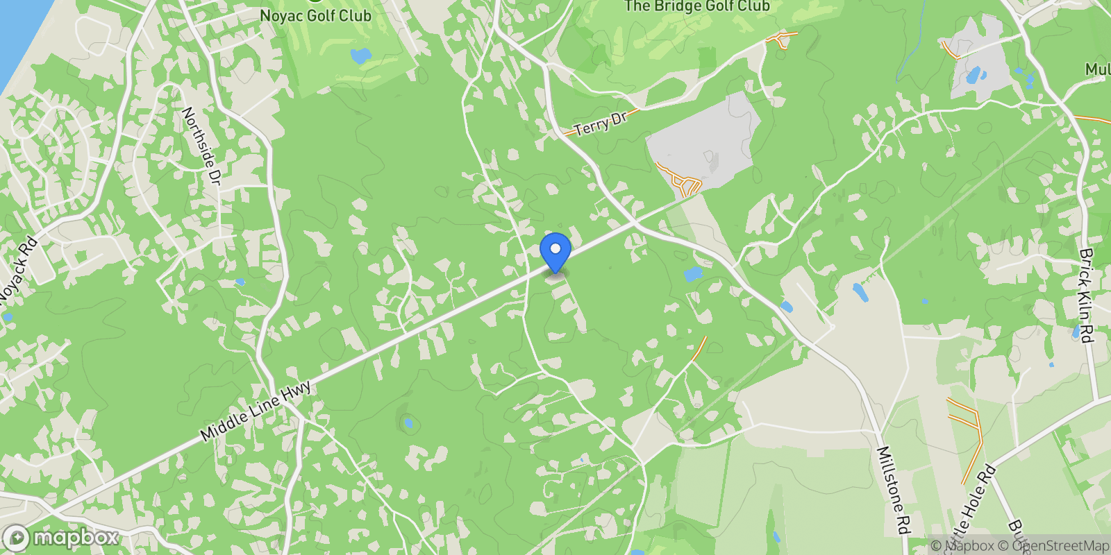 Map showing 450 Middle Line Highway, Bridgehampton, NY 11932, Water Mill, New York, United States.