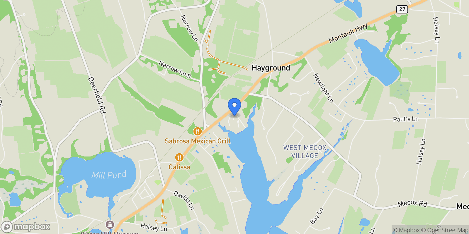 Map showing 1 Reed Pond Court , Water Mill, NY 11976, Water Mill, New York, United States.