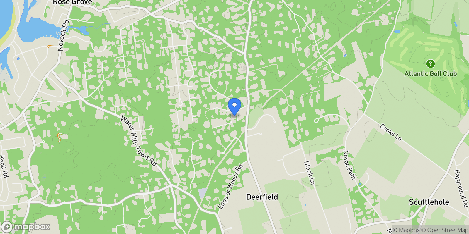 Map showing 12 Bob White Dr , Water Mill, NY 11976, Water Mill, New York, United States.