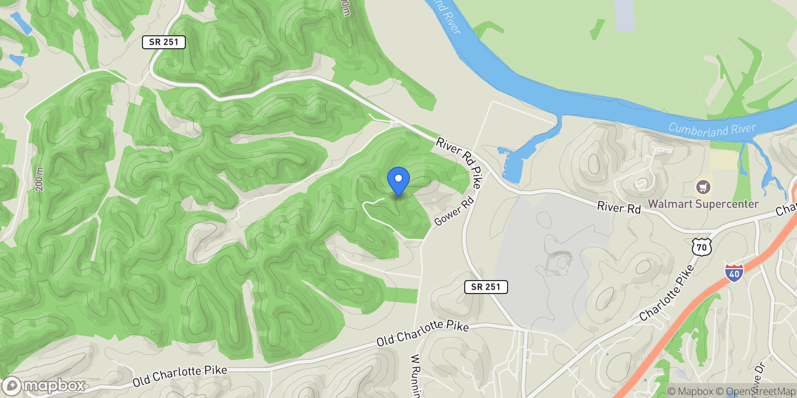 Map showing 663 Hunters Trail, Nashville, Tennessee, United States.
