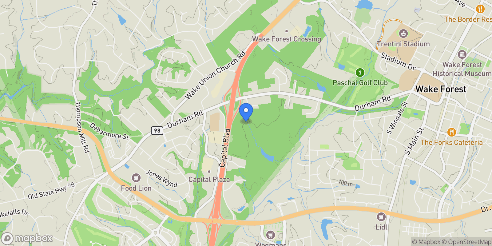 Map showing 8128 Baronleigh Lane #Lot 513, Wake Forest, NC 27587, Wake Forest, North Carolina, United States.