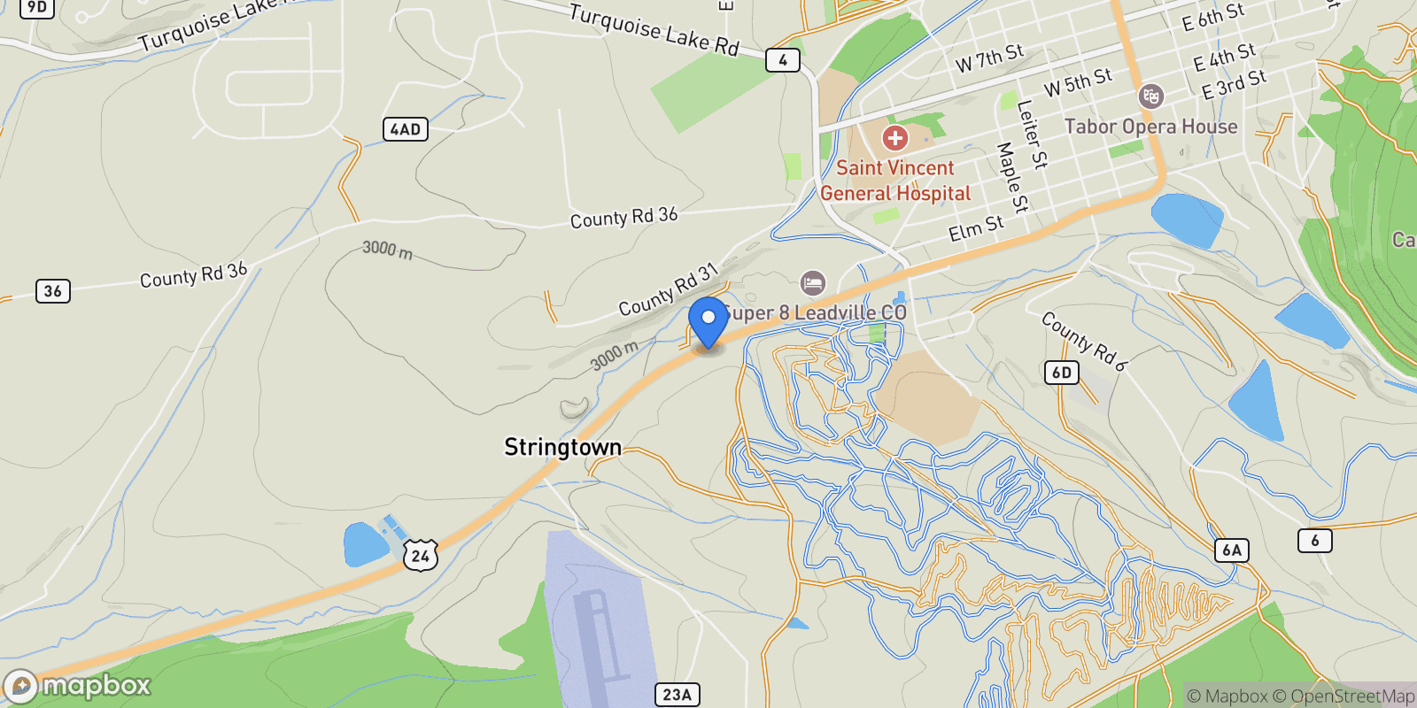 Map showing 1601 24 Highway, 80461, Colorado, United States.