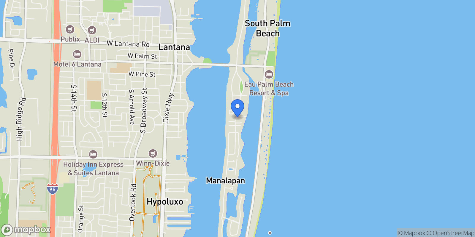 Map showing 800 Lagoon Lane , Lantana, FL 33462, Lantana, Florida, United States.
