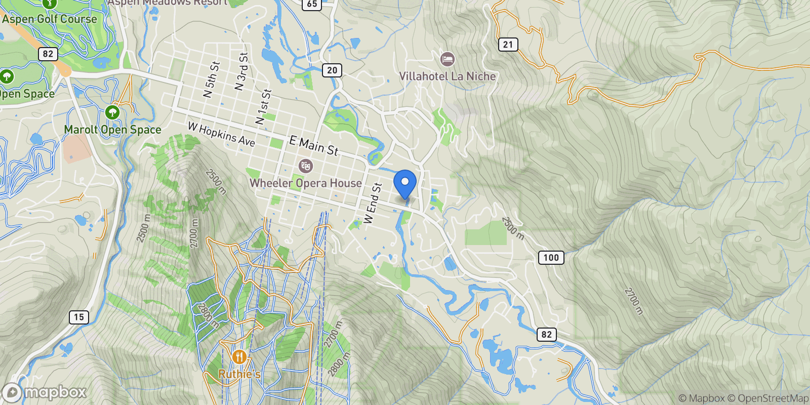 Map showing 1034 E COOPER Avenue 19, Aspen, Colorado, United States.