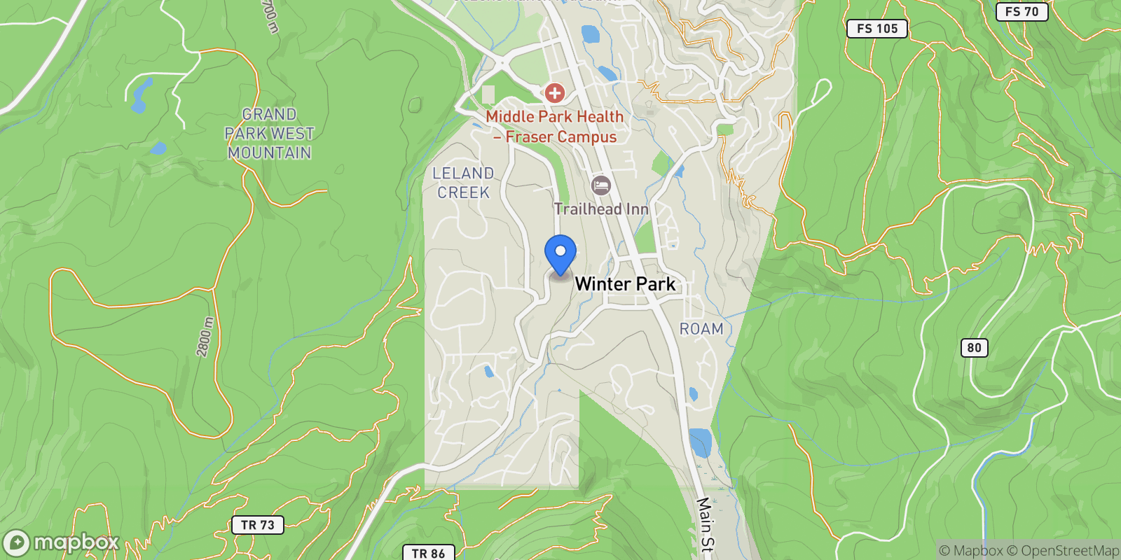 Map showing 490 Kings Crossing Road 631-633, Winter Park, Colorado, United States.